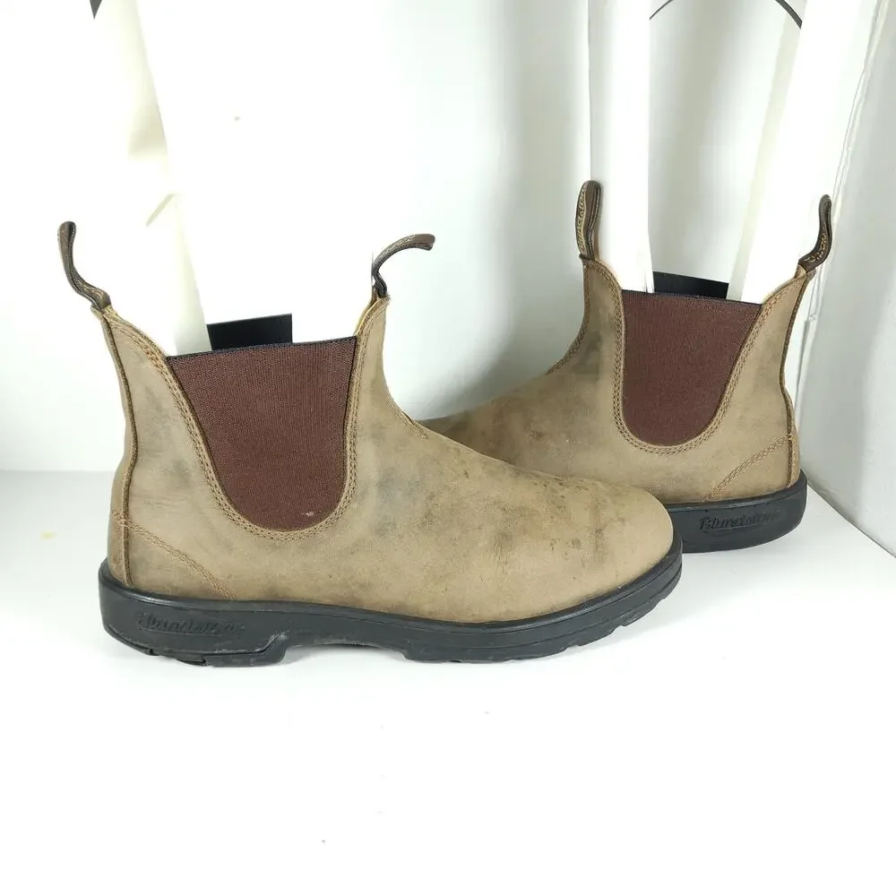 Blundstone Men's 585 AU9,5 US10,5 Rustic Brown Leather Ankle Chelsea Boots